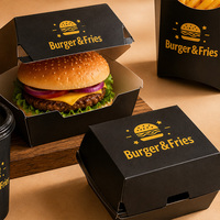 Emballage alimentaire jetable pour emporter, personnalisé avec logo, pour hamburgers, frites, restauration rapide, boîtes à poulet frit