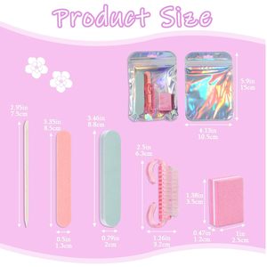 Disposable Durable Manicure Kit Individually Package Mini Nail Buffer Nail <b>File</b> Plastic Stick Press Nail Tool <b>Box</b> Salon - Product Image 2