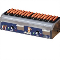 Équipement professionnel pour en-cas, machine à hot-dogs automatique électrique à rouleaux en acier inoxydable 8 16 24, machine à hot-dogs 110v 220v