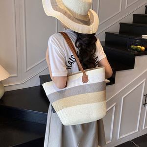 <b>Summer</b> Outdoor Travel Beach Hat <b>Bag</b> Set Women Large Capacity Straw <b>Tote</b> <b>Bags</b> - Product Image 6