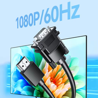 Câble adaptateur VGA SOTAKO Active avec blindage en feuille et gaine en PVC, 1080P, pour ordinateur portable, PC, moniteur, projecteur, convertisseur HDTV pour ordinateur de bureau