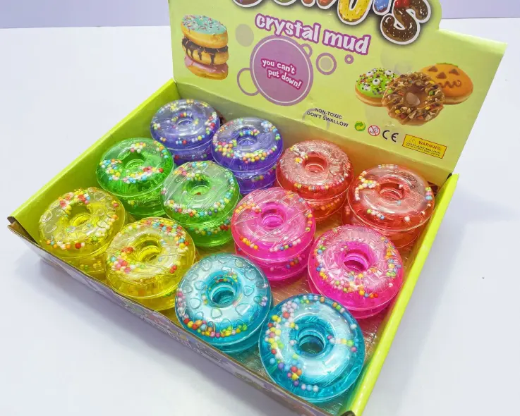 2021 사용자 정의 DIY 점액 장난감 어린이 다채로운 슈퍼 멋진 선물 도넛 거품 껌