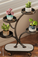 Nouvelle étagère de balcon sur pied pour le salon avec roulettes et supports pour pots de fleurs en fer