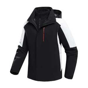 Veste d'extérieur respirante pour homme 3-en-1 coupe-vent avec doublure polaire et capuche, col montant, idéale pour le travail - Product Image 3