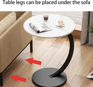 <span class=keywords><strong>Table</strong></span> Moderne en Forme de C pour Canapé, avec Cadre Métallique pour Toute Pièce, Chambre à Coucher - Product Image 3
