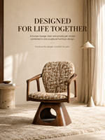 Lit pour chat en bois massif de luxe, fauteuil pivotant à 360° avec coussin amovible et grotte cachette pour chats et petits chiens