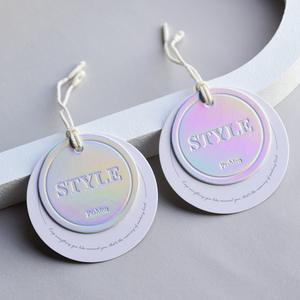 Bán Buôn Dày Chất Lượng Cao Sinh Thái Thân Thiện Với Quần Áo Giấy Nhãn Đu Thẻ Biểu Tượng Tùy Chỉnh Hình Dạng Màu Sắc Treo Thẻ - Product Image 2