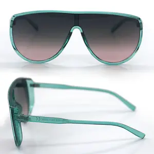 얼굴 보호대 태양 안경 1 장 녹색 거울 렌즈 PC 100% 사이클링 안경 선글라스 2023