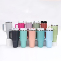 Gobelet isotherme en acier inoxydable de 40 oz avec poignée pour le camping, tasse de voyage, grande capacité, bouteille d'eau portable
