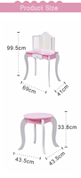 Maquillage Meubles Play Set pour Enfant Coiffeuse Rose Coiffeuse avec Tabouret et Miroir Ensemble pour les Filles enfants coiffeuse