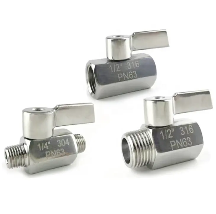 Personnalisé en gros classe 500 3/8 npt mini robinet à tournant sphérique dn 10 304 robinet d'arrêt de douche