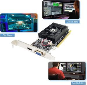 การ์ดจอ GeForce 610 2G DDR3 โปรไฟล์ต่ำ, PCI 1.1 X16, HDMI/VGA, GPU ระดับเริ่มต้นสำหรับพีซี, SFF และ HTPC, ใช้งานร่วมกับ Win1 ได้ - Product Image 3