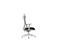 Chaise de bureau ergonomique moderne à dossier haut en aluminium massif avec appui-tête réglable, support lombaire et base pivotante pour espace de travail exécutif