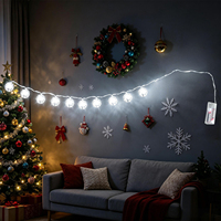 Guirlande lumineuse à 10 boules disco miroir personnalisées OEM, fonctionnant sur piles, pour fournitures de fête, mariage, festival, décoration de chambre