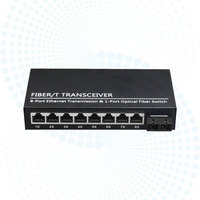 批发 Inficomo RD-GE108 1000Base-Fx 转 8*10/100/1000Base-Tx 千兆媒体转换器 20km SC DC +5V