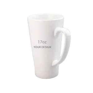 Market Price Sublimation Porcelain Mug Full Print Mug Latte 17ounce Cone Long Sublimation Mug