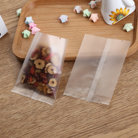 Sachet D'emballage Transparent Plat Givré OPP CPP à Soufflet pour Gâteaux Sucreries Snacks avec Découpe en Dents de Scie