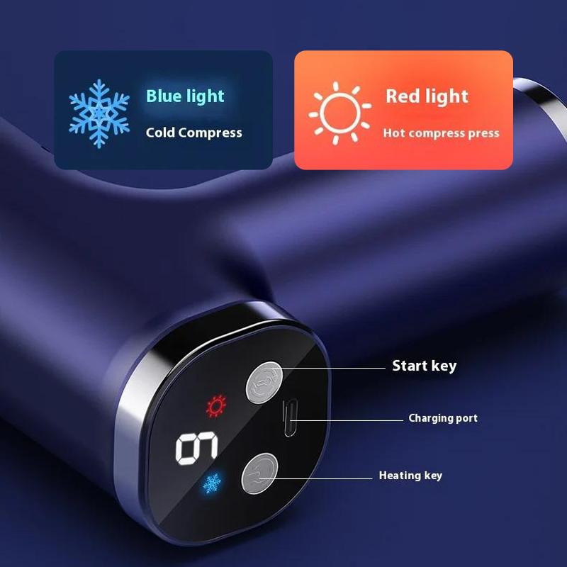 ORANGLES 2026 Professional Mini Massage Gun with Heat and Cold Therapy | Portable Deep Tissue Percussion Device with 4 Interchangeable Heads, 5-6 Speeds, USB-C Fast Charging for Muscle Recovery & Pain Relief – Qatar - angled perspective - presenting advantages - Image 4 of 6 | fits any environment | Purchase 2026 Professional Mini Massage Gun with Heat and Cold Therapy | Portable Deep Tissue Percussion Device with 4 Interchangeable Heads, 5-6 Speeds, USB-C Fast Charging for Muscle Recovery & Pain Relief – Qatar Michigan | Free Shipping ORANGLES