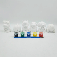 Décor moderne à la maison Mini Figurines en biscuit bricolage mignon peint à la main non peint plâtre Animal 3D Statue ensemble