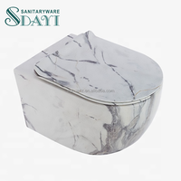 SDAYI Pierre Marbre Design Sans Monture Rinçage Mur Accroché Toilette Bassin P-trap Lavage Rinçage Wc Forme Ronde Toilette Salle De Bains