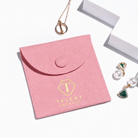 Pochette carrée légère en microfibre suédée écologique pour ranger colliers et bijoux, impression de logo, enveloppes, sac cadeau 8*8cm