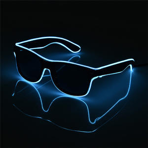 Lunettes de soleil lumineuses Led <span class=keywords><strong>El</strong></span> <span class=keywords><strong>Wire</strong></span> 10 couleurs avec logo personnalisé Lunettes de fête brillent dans le noir unisexe hommes femmes Halloween - Product Image 1