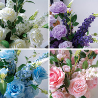 Fleurs artificielles pour centre de table, décoration de mariage, vente en gros, conception personnalisée, décoration d'événements, fournisseur d'usine, commande en gros