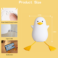 Lampe LED en silicone souple en forme de mouette rechargeable par USB, lampe de chevet, lampe de nuit pour chambre à coucher