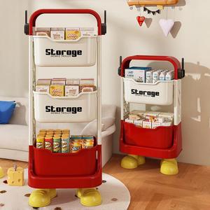 Prateleira de Armazenamento de Brinquedos para Crianças, Prateleira de Armazenamento Multi-camadas para Bebês, Organização Móvel Multifuncional para Lanches, Prateleira de Armazenamento com Fenda - Product Image 3