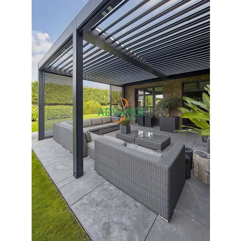 Tonnelles de gazebo automatiques modernes pour l'extérieur Pergola extérieure en aluminium pour stores pare-soleil Auvent auvent rétractable