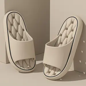 Grosir sandal kamar mandi sandal dalam ruangan rumah musim panas dengan sol lembut Anti selip dan sandal eva tahan aus untuk pasangan