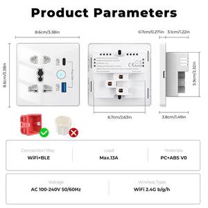 ZB-153 Nouvelle Arrivée 2026 Prise Intelligente Tuya WIFI Standard UK avec Ports USB Type-C, Contrôle Vocal Alexa Google Assistant, Prise EU - Product Image 6
