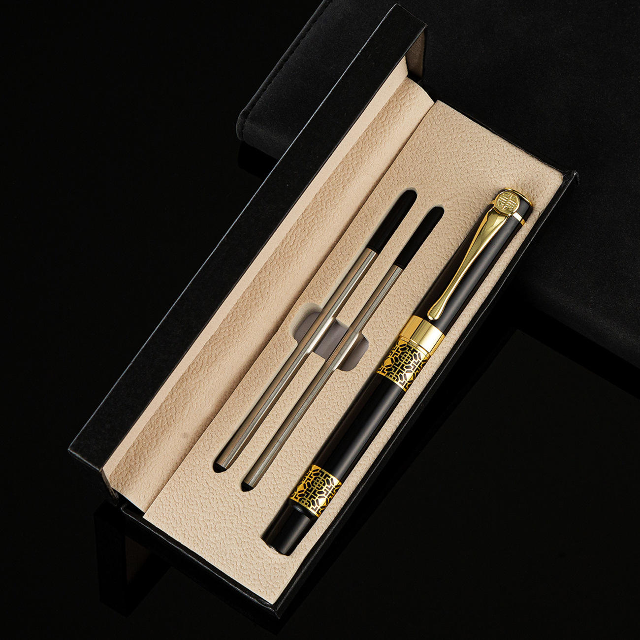 Luxury Ballpoint Pen Black Refill Business Best Ball Pen Gift Set