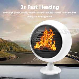 Chauffage de voiture portable 4-en-1 300W 12V/24V, dégivreur, ventilateur électrique, dégivrage de pare-brise et ventilation - Product Image 5