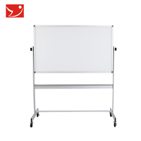 Tableau blanc mobile en verre et métal avec support, pour bureau, enseignement, messages, formation scolaire, tableau d'écriture effaçable à sec