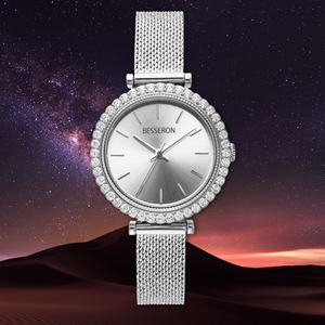 Reloj de Cuarzo para Mujer de Lujo con Caja de Aleación, Cristal de Zafiro, Luminoso, Resistente al Agua, con Detalles de Diamantes, Esfera de 34 mm - Product Image 3