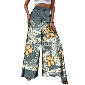 <span class=keywords><strong>Pantaloni</strong></span> da <span class=keywords><strong>donna</strong></span> a <span class=keywords><strong>vita</strong></span> alta <span class=keywords><strong>con</strong></span> stampa tribale polinesiana samoana, a gamba larga, vestibilità ampia, per la spiaggia, taglie forti - Product Image 1