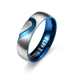 Anello di coppia di diamanti con diamanti Europa e Stati Uniti nuovo anello in acciaio inossidabile a forma di diamante - Product Image 3
