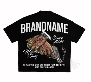 เสื้อยืดโอเวอร์ไซส์ทรงบ็อกซี่ พิมพ์ลายกราฟิกแบบพิเศษ ผ้าคอตตอนหนา 300 กรัม สไตล์แฟชั่นสำหรับผู้ชาย - Product Image 6