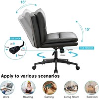 Chaise de bureau super large de 350lb, siège extra large robuste, chaises de bureau de direction rembourrées épaisses avec caoutchouc nylon