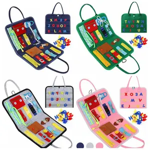Drukke Board Montessori Speelgoed Voor Peuters Opvouwbare Zintuiglijke Speelgoed Autisme Speelgoed Tas Ontwerp, Peuter Activiteit Board