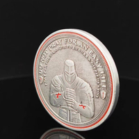 Pièce de défi de la Croix-Rouge des Templiers personnalisée Pièces commémoratives en argent antique