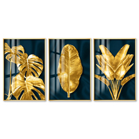 EAGLEGIFTS 2026 Dernier design moderne, peinture décorative en porcelaine cristalline encadrée avec motif de feuille dorée, œuvre d'art
