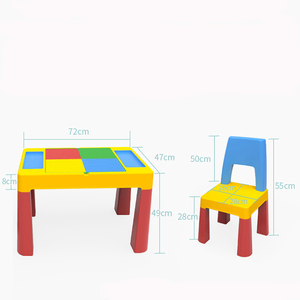 Ensemble table et chaises multifonctionnel en plastique pour enfants, compatible avec les blocs de construction de taille standard – Design moderne pour la maison - Product Image 5