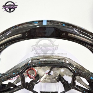Expédition rapide d'usine avec volant de voiture en fibre de carbone forgée brillante avec des paillettes bleues pour <span class=keywords><strong>Ford</strong></span> Mustang <span class=keywords><strong>GT</strong></span> S650 2024+ - Product Image 3