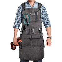 Tablier de travail durable avec poches organisées, tablier de travail robuste réglable pour atelier, charpentier, mécanicien