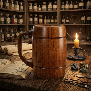 Chope à bière en bois faite à la main, chope rustique en bois naturel, tasse à café écologique, vaisselle vintage - Product Image 2