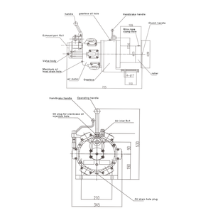 כננת אוויר קומפקטית חסינת פיצוץ 500 ק""ג/1100 פאונד עם בלם ידני ומנוע אוויר מסוג בוכנה לתעשייה חסינת בעירה - Product Image 2