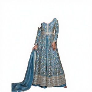 Traje Salwar Kameez Anarkali de Alta Calidad para Mujer, Diseño de Lujo con Bordado y Piel Sintética, Ideal para Bodas y Fiestas Tradicionales - Product Image 3