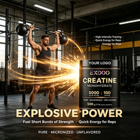 Vente en gros usine : Créatine monohydrate saveur chocolat, poudre pure en maille, suppléments pour adultes pour le développement musculaire, amélioration nutritionnelle